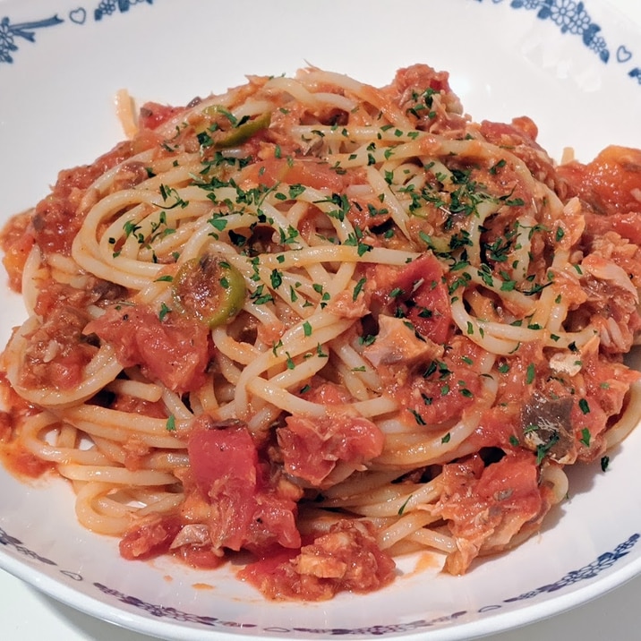Kaldiの材料 鯖缶とオリーブのトマトパスタ レシピ 作り方 By Sararu 楽天レシピ Kaldiの材料 鯖缶とオリーブのトマトパスタ レシピ 作り方 By Sararu 楽天レシピ